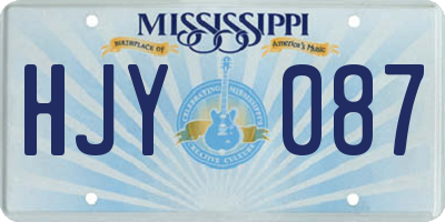 MS license plate HJY087