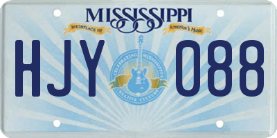 MS license plate HJY088