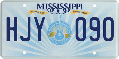 MS license plate HJY090