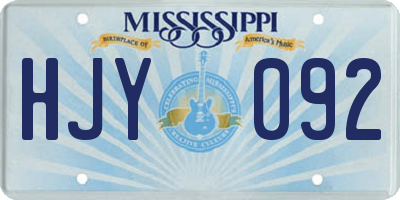 MS license plate HJY092