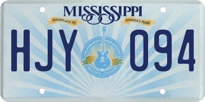 MS license plate HJY094