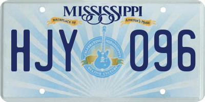 MS license plate HJY096