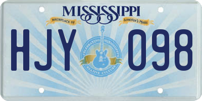 MS license plate HJY098