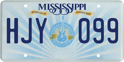 MS license plate HJY099