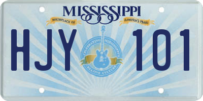 MS license plate HJY101