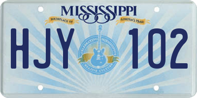 MS license plate HJY102