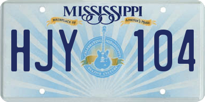 MS license plate HJY104