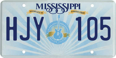 MS license plate HJY105