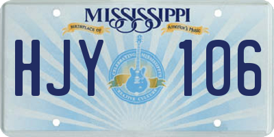 MS license plate HJY106
