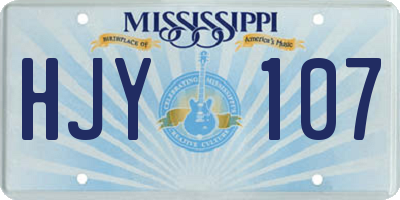 MS license plate HJY107