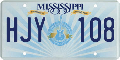MS license plate HJY108