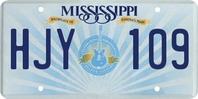 MS license plate HJY109