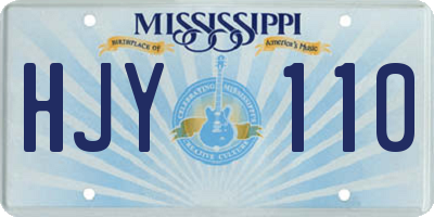 MS license plate HJY110
