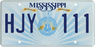 MS license plate HJY111