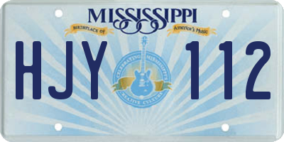 MS license plate HJY112