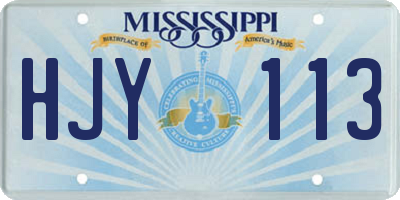 MS license plate HJY113