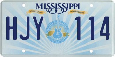MS license plate HJY114