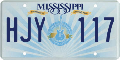 MS license plate HJY117