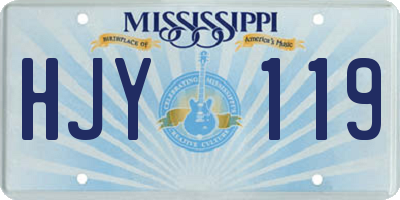 MS license plate HJY119