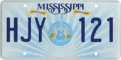 MS license plate HJY121