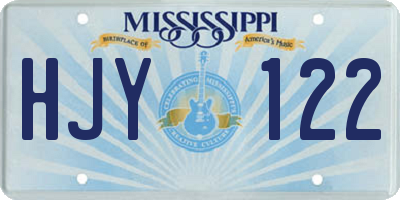 MS license plate HJY122