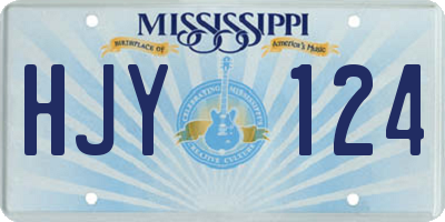 MS license plate HJY124