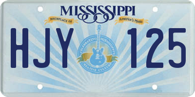 MS license plate HJY125