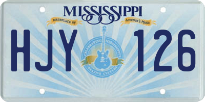 MS license plate HJY126