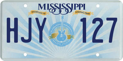 MS license plate HJY127