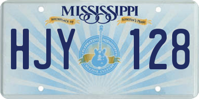 MS license plate HJY128