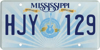MS license plate HJY129