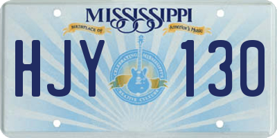 MS license plate HJY130