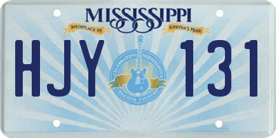 MS license plate HJY131