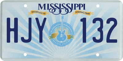 MS license plate HJY132