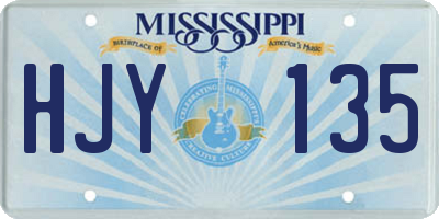 MS license plate HJY135