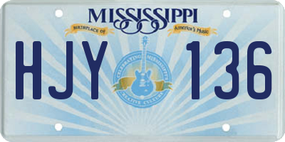 MS license plate HJY136