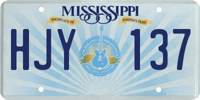 MS license plate HJY137