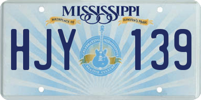 MS license plate HJY139