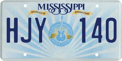 MS license plate HJY140