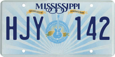 MS license plate HJY142