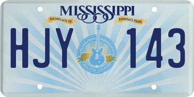 MS license plate HJY143