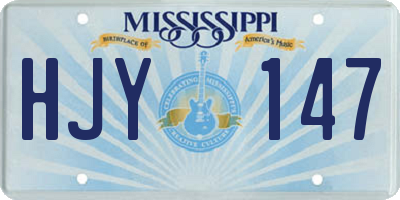 MS license plate HJY147