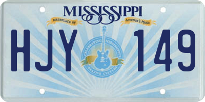 MS license plate HJY149