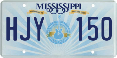 MS license plate HJY150