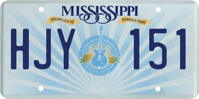 MS license plate HJY151