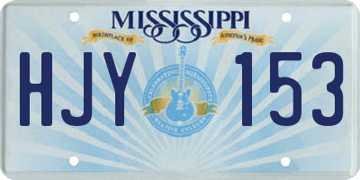 MS license plate HJY153