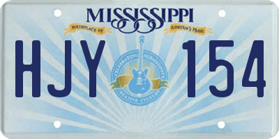 MS license plate HJY154