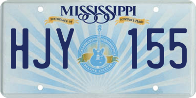 MS license plate HJY155