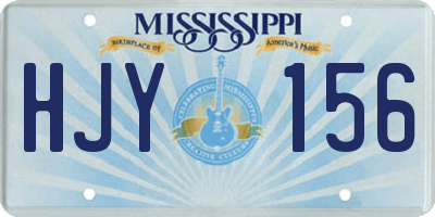 MS license plate HJY156