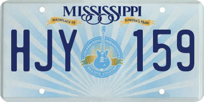 MS license plate HJY159